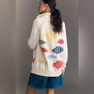 Anthropologie Pilcro Fish Icon Zip-Up Sweater (Size S) - NWT